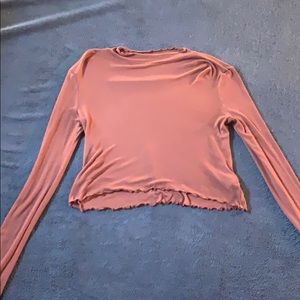 Burnt Orange Long Sleeve Ribbed Top
